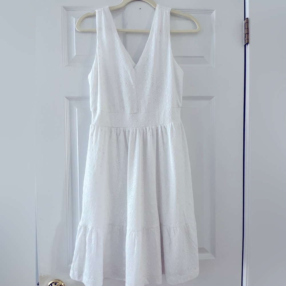 Loft Eyelet Double V Dress
